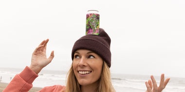 WineShop At Home model balancing a Suburban Fracas can on her head