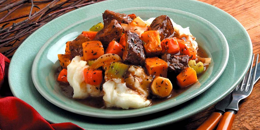 Beef Stew with Roasted Winter Vegetables