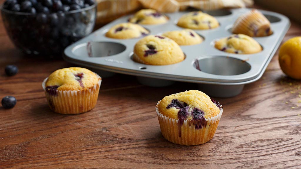 Blueberry Lemon Cornbread Muffins