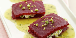 Goat Cheese Beet Ravioli with Tarragon-Orange Sauce