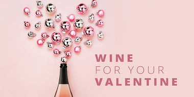 Wine for Your Valentine - sparkling wine bottle with ornaments in a heart shape