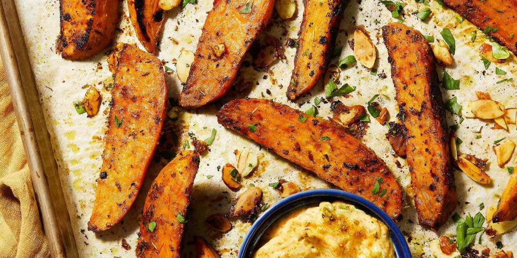 Maple Roasted Sweet Potato Wedges