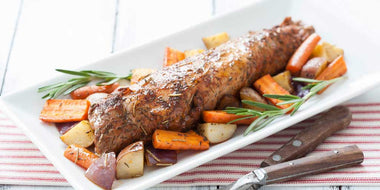 Roasted Pork Tenderloin with Rosemary Thyme Vegetables