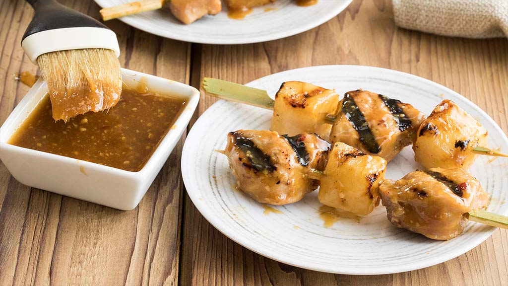 Sake, Miso & Ginger Pork Yakitori Skewers