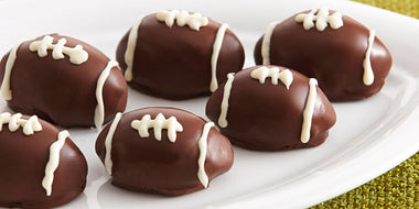 Raspberry Football Truffle Cookies