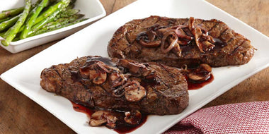 Steak and Wild Mushrooms in Red Wine Sauce