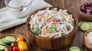 Greek Pasta Salad with Cucumber Yogurt Dressing