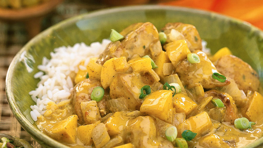 Red curried chicken