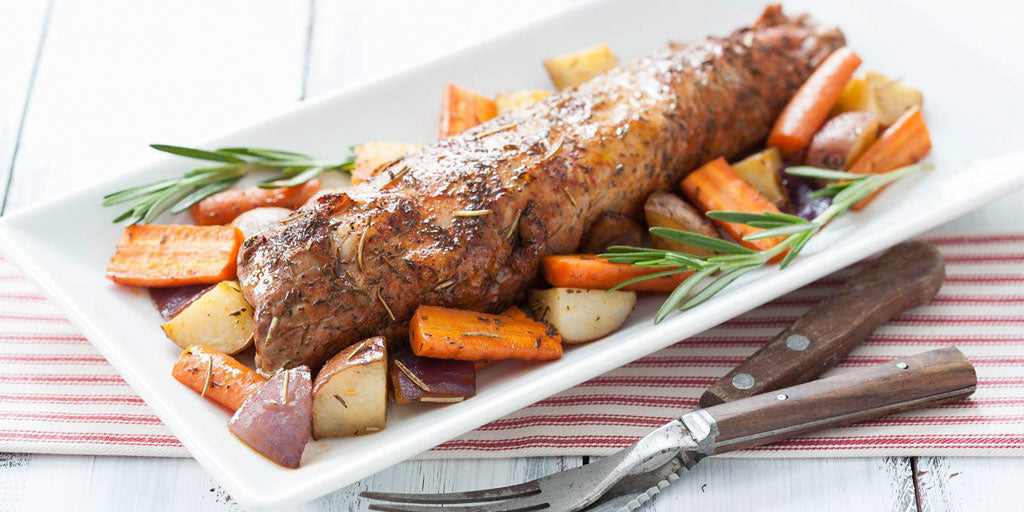 Pork Tenderloin with Rosemary Thyme Vegetables