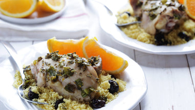 Thyme Roasted Chicken with Cranberry Orange Couscous