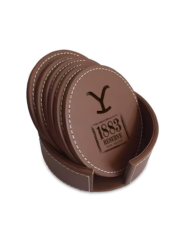 Yellowstone Leather Coaster Set (Set of 6)