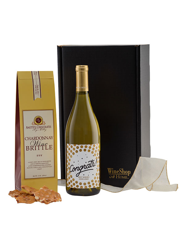 Personalized Chardonnay and Wine Brittle Gift Box from WineShop at Home
