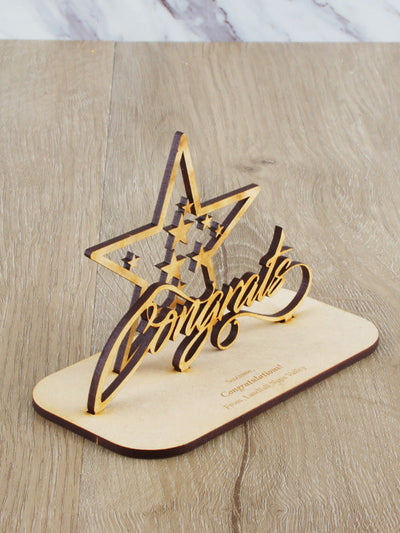 Congrats 3D Wood Card