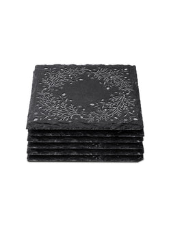 Holiday Wreath Slate Coasters (Set of 6)