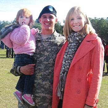 Jennifer Sallas with husband and daughter