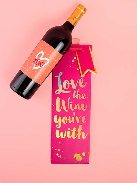 "Love The Wine You're With" Bottle Gift Bag