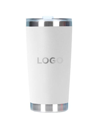 Double Wall Stainless Steel Wine Tumbler with Lid (20oz.) - Customizable