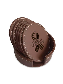 Raise Your Glass AMW Leather Coaster Set