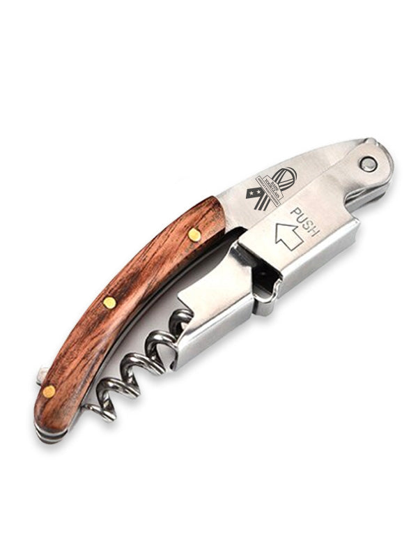 Raise Your Glass AMW Wine Key with Wooden Handle