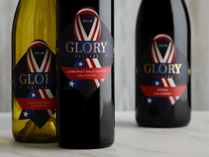 Three bottles of Glory Cellars wines