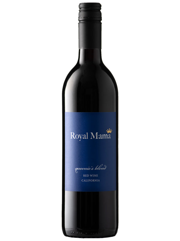 Wine bottle with a blue label on a white background
