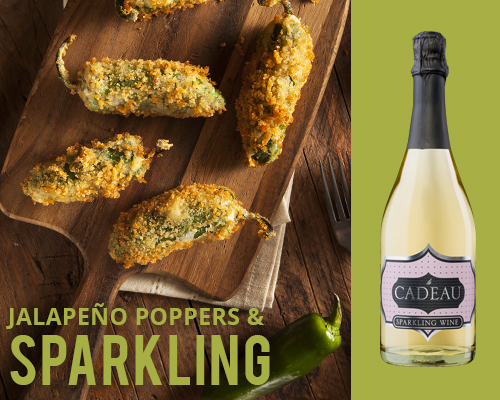 Jalapeno poppers & sparkling wine