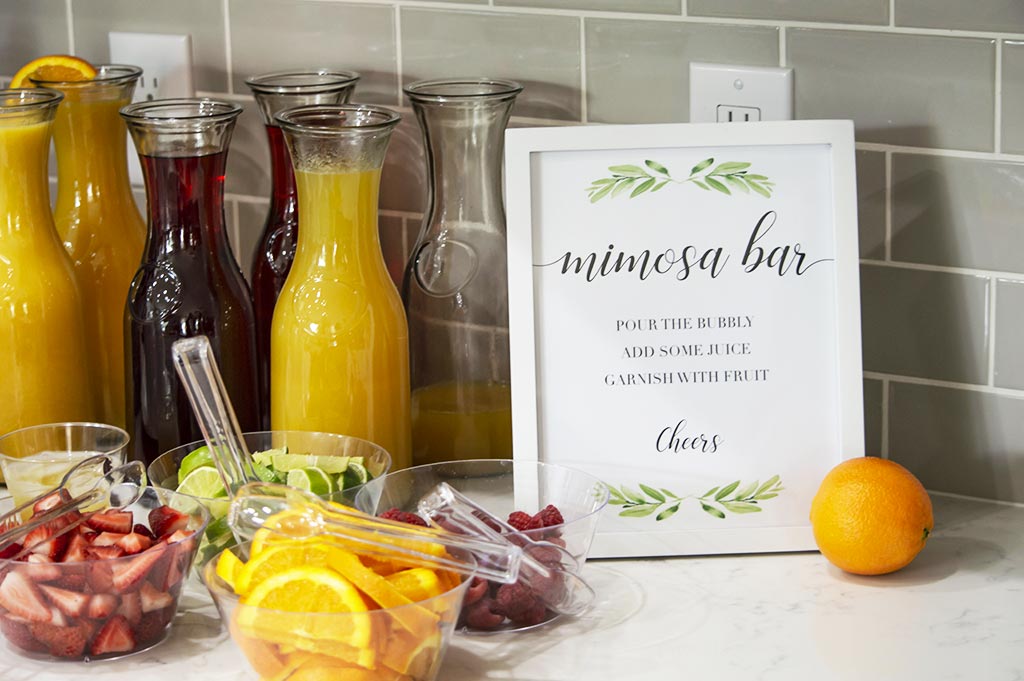 Welcome Spring with 10 Spring Wine Tasting Themes - Mimosa Bar
