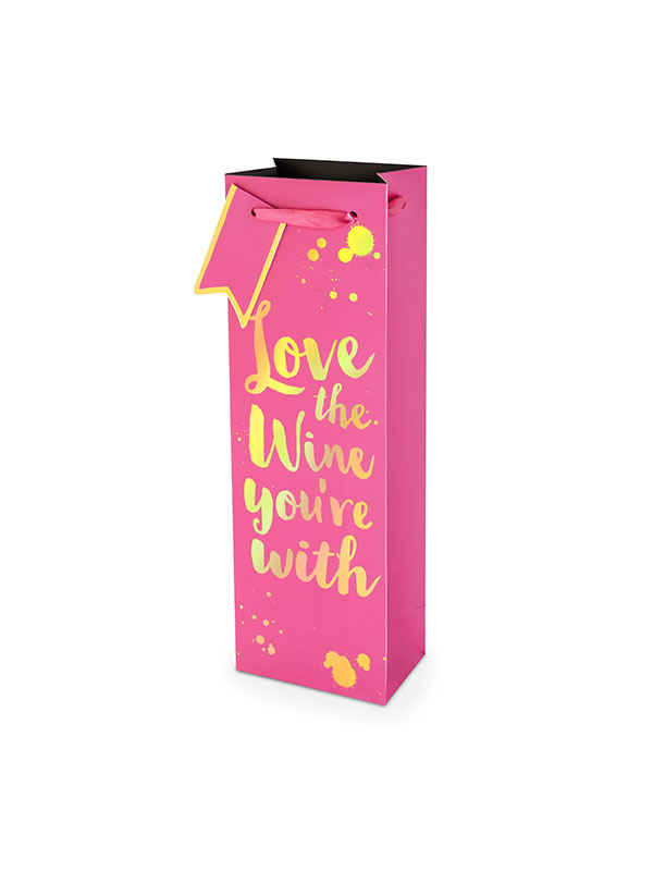 "Love The Wine You're With" Bottle Gift Bag