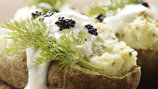 Twice Baked Potatoes with Caviar