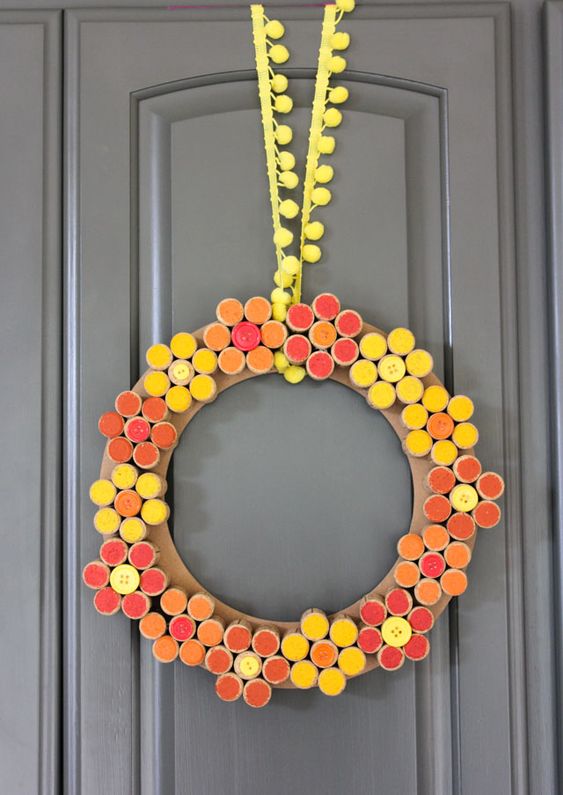 Celebrate Earth Day with Upcycled Wine Crafts - Wine Flower Wreath