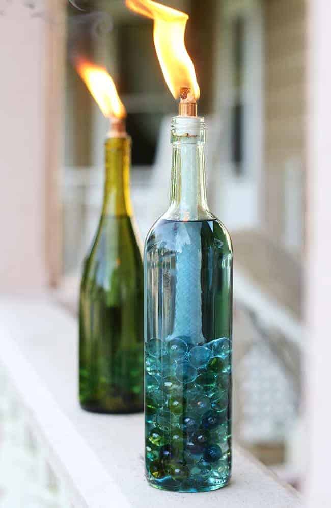 Celebrate Earth Day with Upcycled Wine Crafts - Citronella Candles