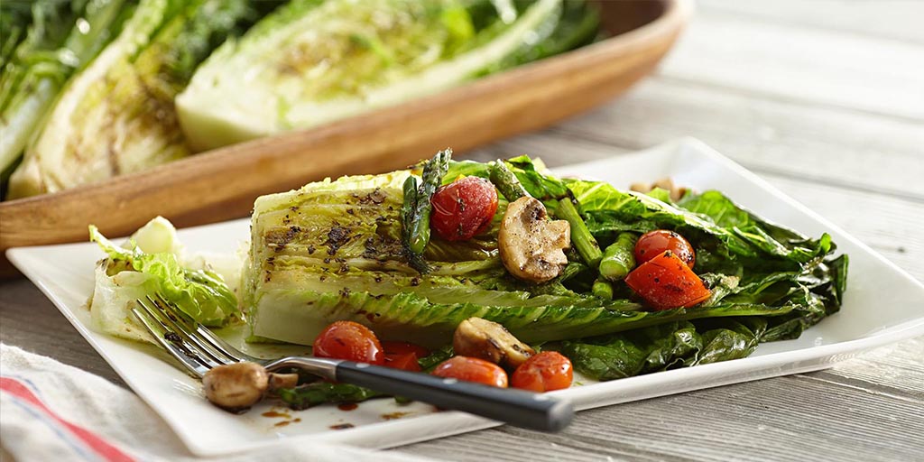 Grilled Romaine Vegetable Salad with Balsamic - Dusk 2016 Monterey Pinot Gris