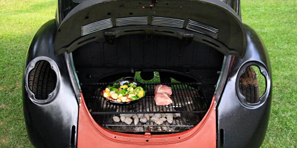 Why Do Grilled Foods and Wine Pair Well Together? VW beetle with grill