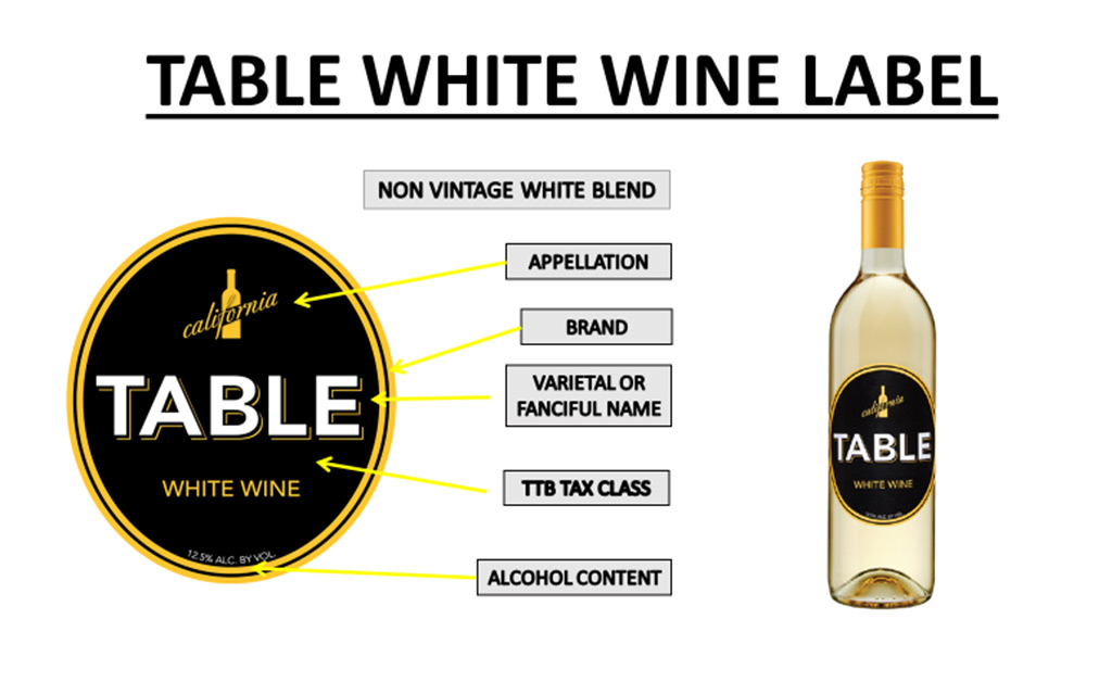 Table White Wine Label