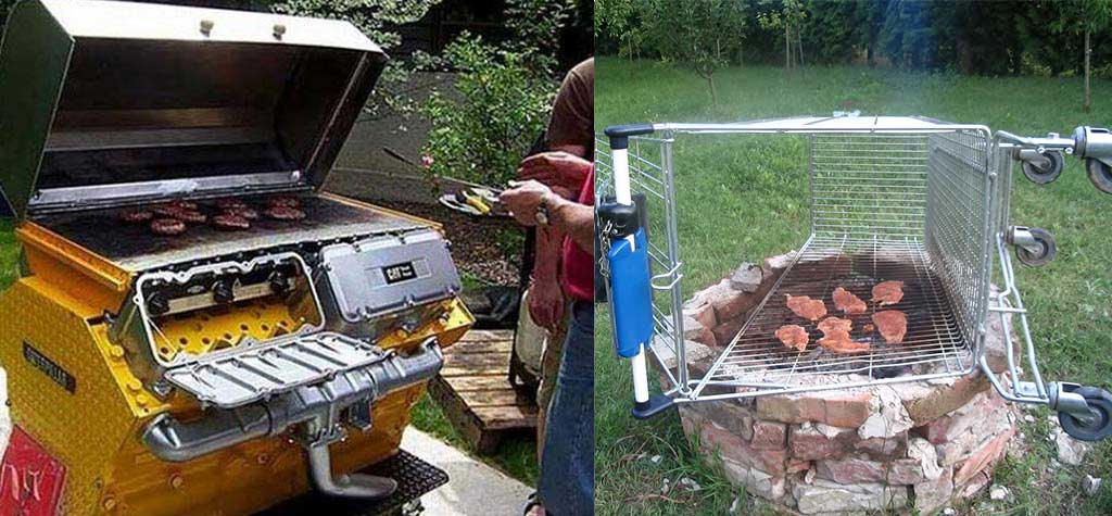 Motor grill and shopping cart grill