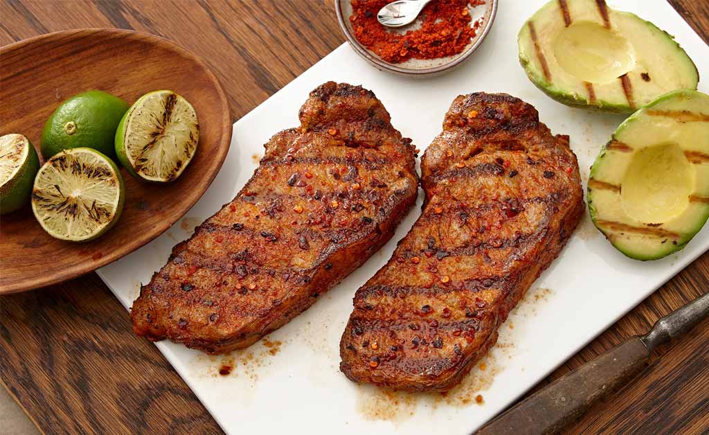 Sriracha Steaks with Grilled Avocado