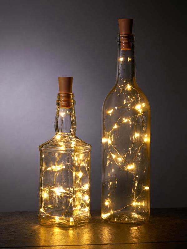 Warm White Bottle Lights (Set of 2) WineShop At Home
