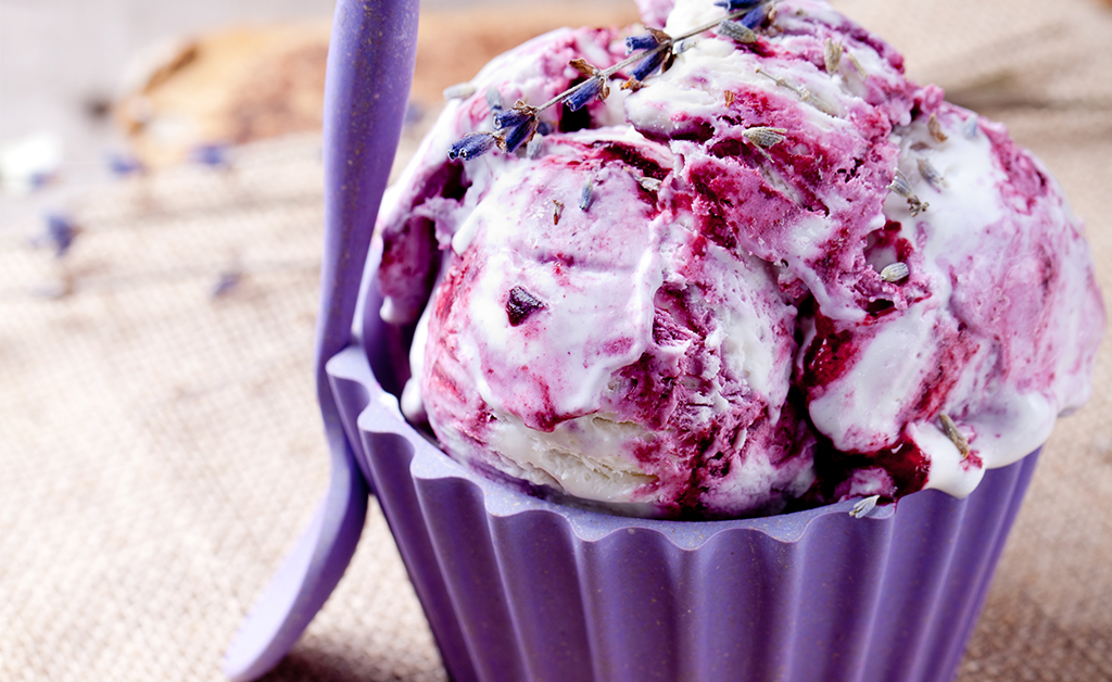Honey Blueberry Lavender Ice Cream
