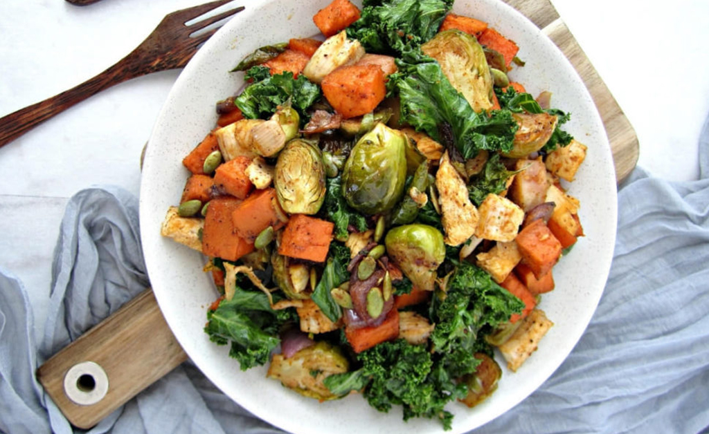 Leftover Turkey with Roasted Vegetables