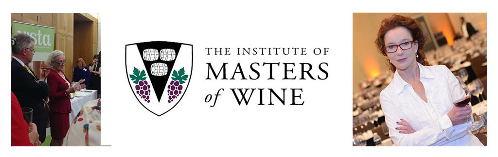 Images of Sarah Morphew Stephen and the logo of The Institute of Masters of Wine