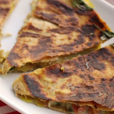 Curried Mushroom and Spinach Quesadillas